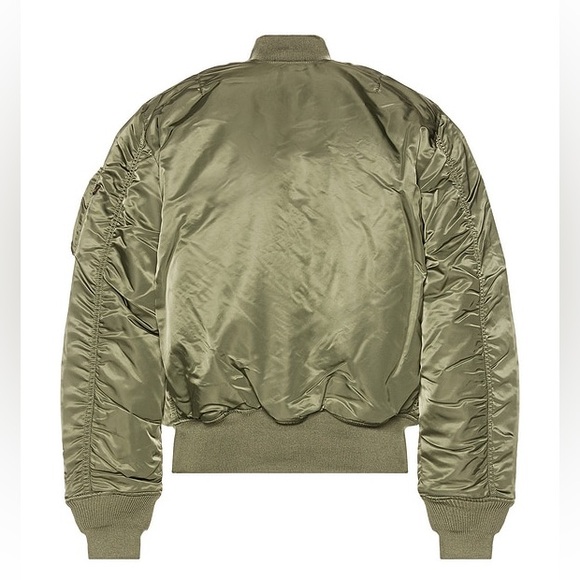 ALPHA INDUSTRIES MA-1 Reversible Bomber Jacket in Sage Green Size Small Slim Fit - Picture 2 of 15